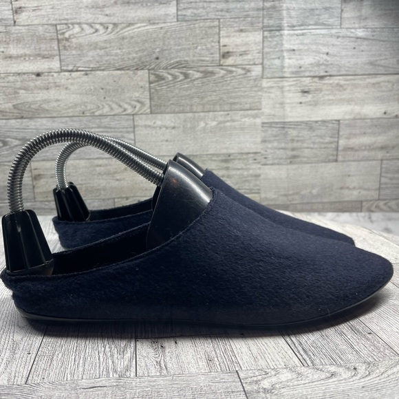 The Row mules Women 40/9.5M Blue Wool Fabric pointed Toe Comfort slippers Flats - Picture 3 of 16